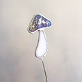 Iridescent Stained Glass Mushroom Suncatcher Plant Stake - Sprouts of Bristol