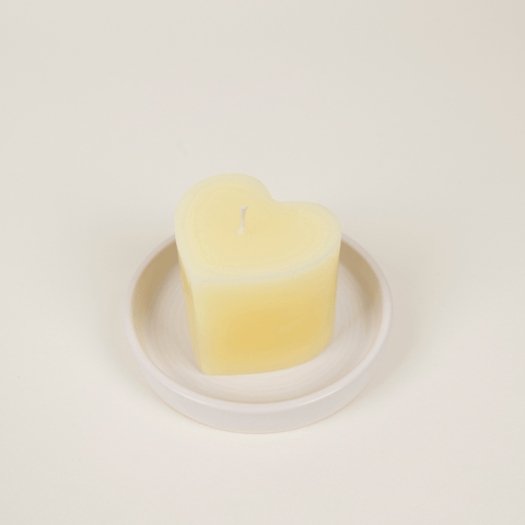 Ivory Mini Heart Candle - Sprouts of Bristol