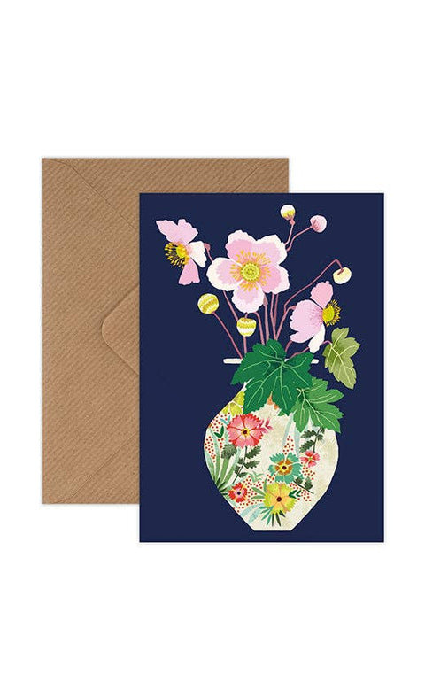 Japanese Anemone Greetings Card. - Sprouts of Bristol