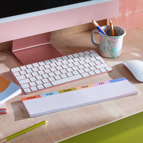 Keyboard Weekly Planner Pad | Colourful Grid - Sprouts of Bristol