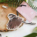 Long - tailed Tit Wooden Hanging Decoration – FSC Birch Plywood - Sprouts of Bristol