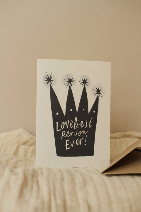 'Loveliest Person Ever!' Thank You Greetings Card - Sprouts of Bristol