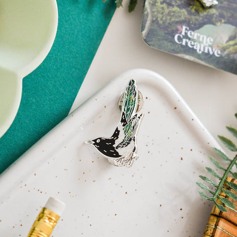 Magpie Enamel Pin – Designed by Ferne Creative - Sprouts of Bristol