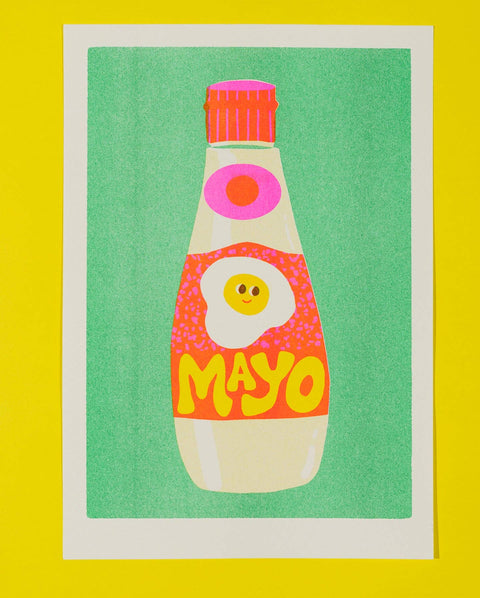 Mayo Risograph A4 Print - Sprouts of Bristol