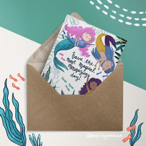 Mermaid Magical Day Greetings Card - Sprouts of Bristol