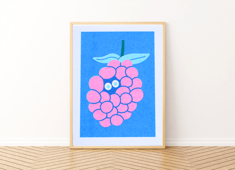 Mini Berry Risograph Print - Sprouts of Bristol