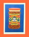 Mini Crispy Chilli Oil Risograph A5 Print - Sprouts of Bristol