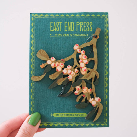 Mistletoe Wooden Ornament - Sprouts of Bristol