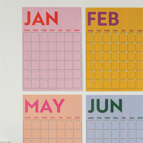 Monthly Undated A3 Wall Planner | 12 Pages | Colourburst - Sprouts of Bristol