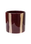 Mulberry Maroon Red Painted Stripe Planter - Sprouts of Bristol