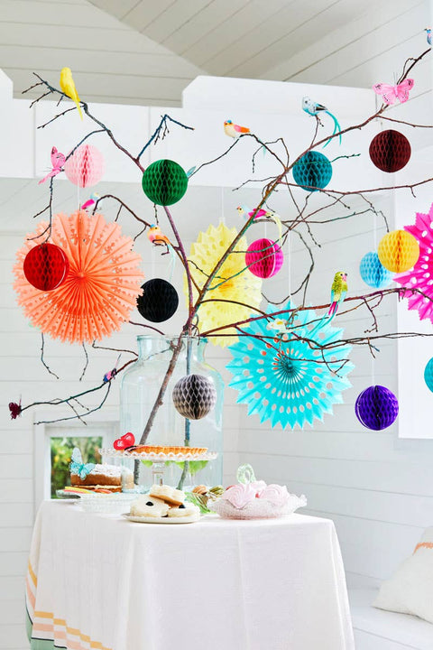 Multi Coloured 4m Bunting Ball Garland - Sprouts of Bristol