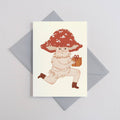 Mushroom Sends a Gift | Everyday greetings card | Mushroom, gift giving - Sprouts of Bristol