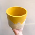 Mustard Yellow and Putty Jesmonite Pot - Sprouts of Bristol