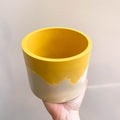 Mustard Yellow and Putty Jesmonite Pot - Sprouts of Bristol