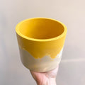 Mustard Yellow and Putty Jesmonite Pot - Sprouts of Bristol