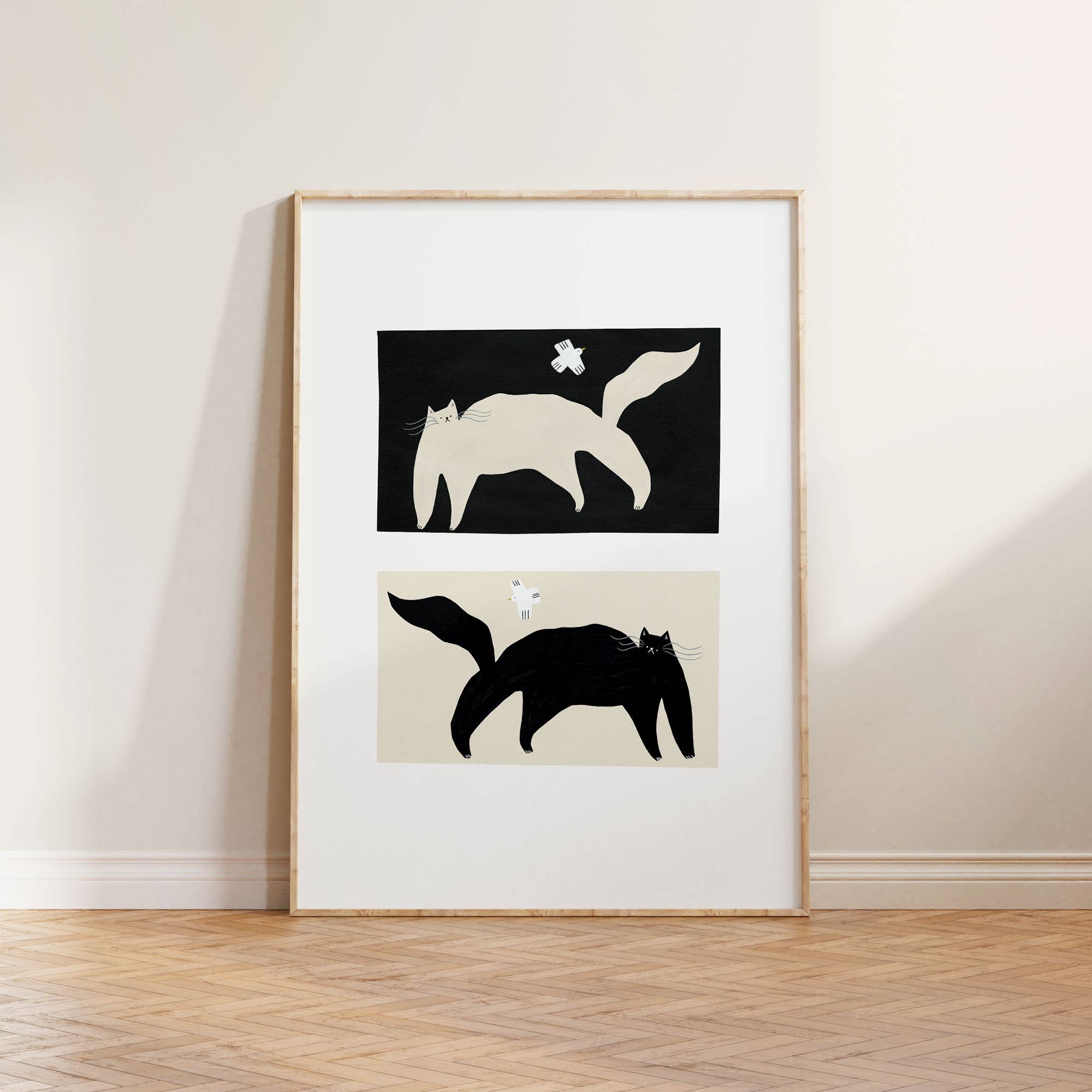 Negative / Positive Cats Art Print | Monochrome Wall Art – Sprouts of ...