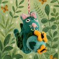 Niaski Cattenborough Cat Felt Decoration – Handmade Fair Trade - Sprouts of Bristol