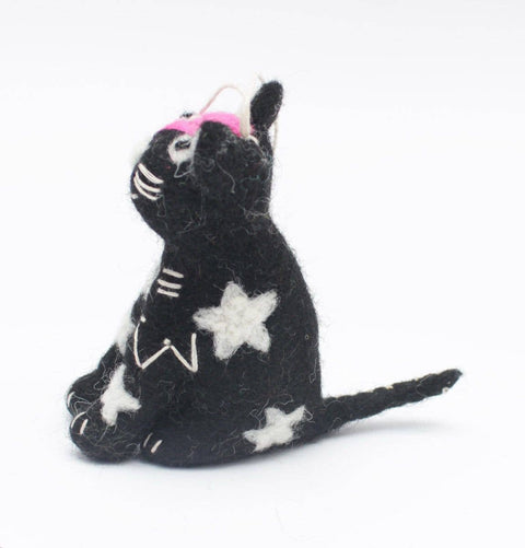 Niaski Kitty Starfluff Felt Decoration – Handmade Fair Trade - Sprouts of Bristol