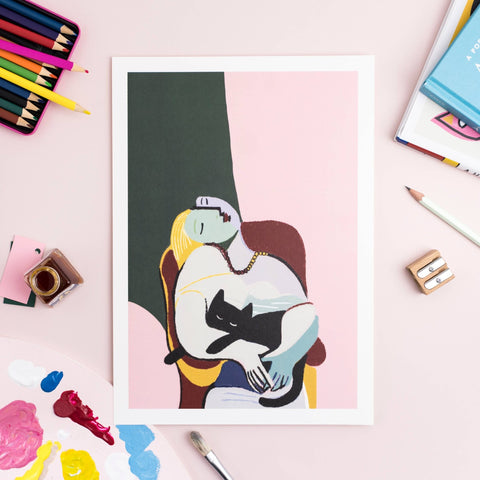 Niaski Picatso Cat Lady Art Print – Inspired by Pablo Picasso - Sprouts of Bristol