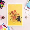Niaski Sunflower Cat Art Print – Inspired by Vincent van Gogh - Sprouts of Bristol