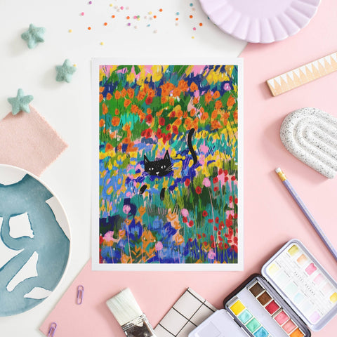 Niaski The Cat in the Garden at Arles Print – Inspired by Vincent van Gogh - Sprouts of Bristol