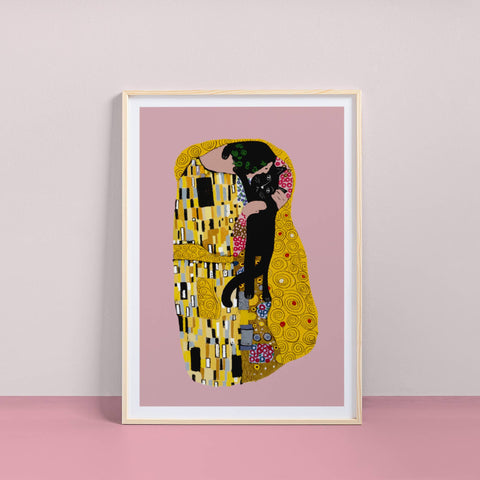 Niaski The Cat Kiss Art Print – Inspired by Gustav Klimt - Sprouts of Bristol