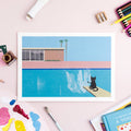 Niaski The Splash Cat Art Print – Inspired by David Hockney - Sprouts of Bristol