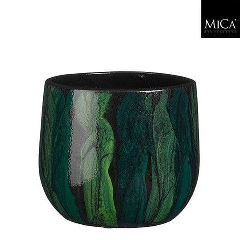 Nigel Green Stripe Pot - Sprouts of Bristol