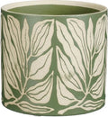 Noelle Dark Green Debossed Leaf Pot - Sprouts of Bristol