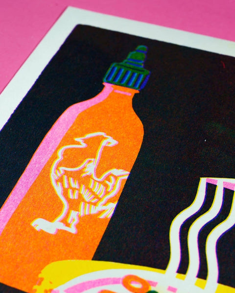 Noodle Risograph A4 Print - Sprouts of Bristol