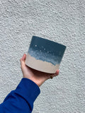 Ocean Blue and Putty Jesmonite Pot - Sprouts of Bristol