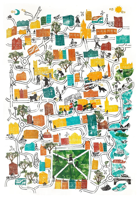 Old City Map Giclee Print - Sprouts of Bristol