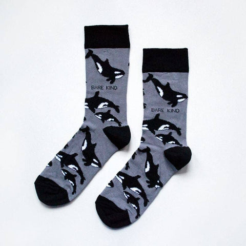 Orca Socks | Bamboo Socks | Grey Socks | Ocean Socks - Sprouts of Bristol