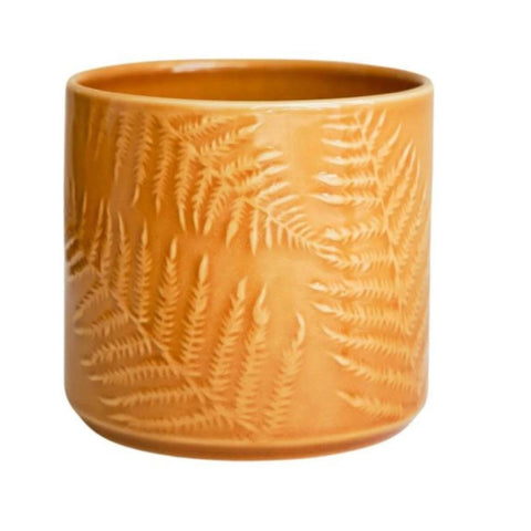 Orla Glazed Fern Planter in Orange - Sprouts of Bristol