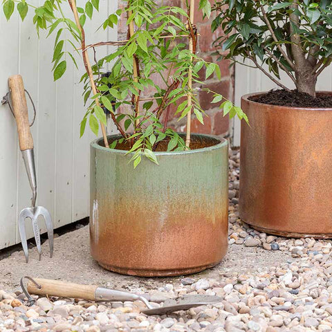 outdoor copper pots for plants Outdoor Hazelton Forest Copper Planter – Sprouts of Bristol