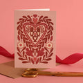 Paper Cut Heart | Everyday greetings card | Folk, love - Sprouts of Bristol