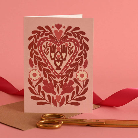 Paper Cut Heart | Everyday greetings card | Folk, love - Sprouts of Bristol
