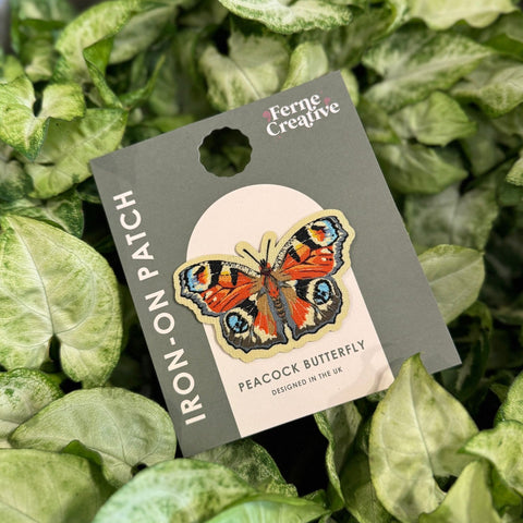 Peacock Butterfly Embroidered Iron - On Patch - Sprouts of Bristol