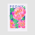 Peony Flower Risograph Print - Sprouts of Bristol