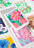 Peony Flower Risograph Print - Sprouts of Bristol