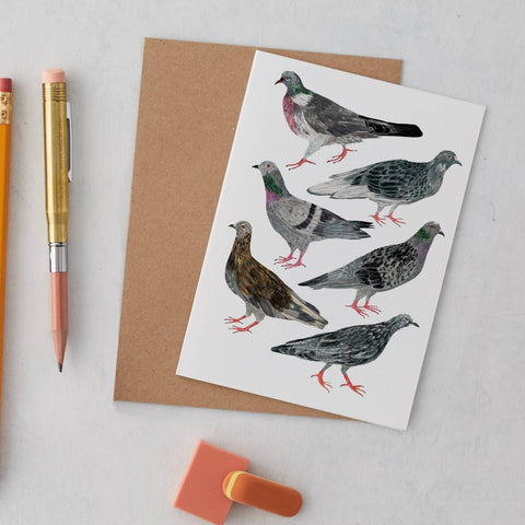 Pigeons Greeting Card - Sprouts of Bristol
