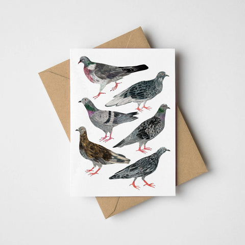 Pigeons Greeting Card - Sprouts of Bristol