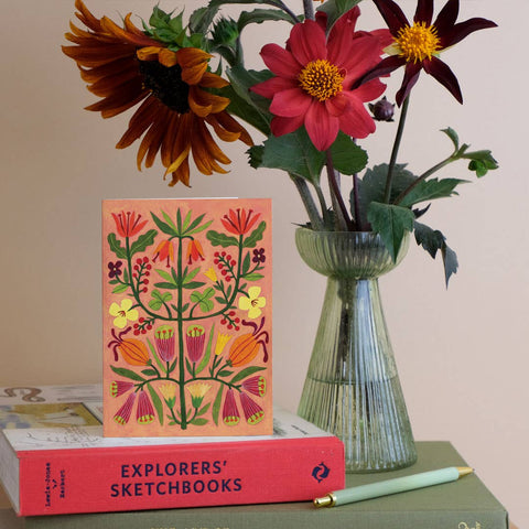 Pink Floral Arrangement | Everyday greetings card | Autumn - Sprouts of Bristol