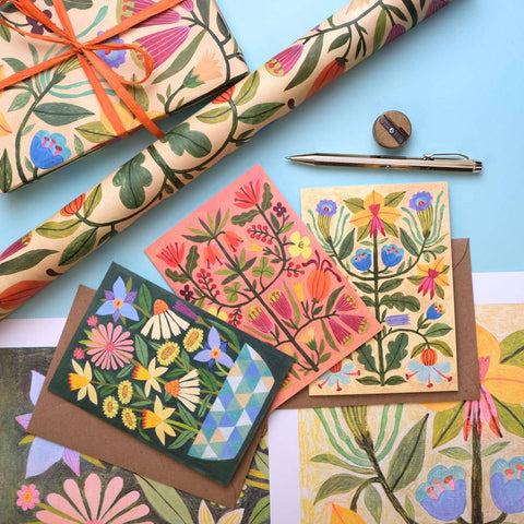 Pink Floral Arrangement | Everyday greetings card | Autumn - Sprouts of Bristol