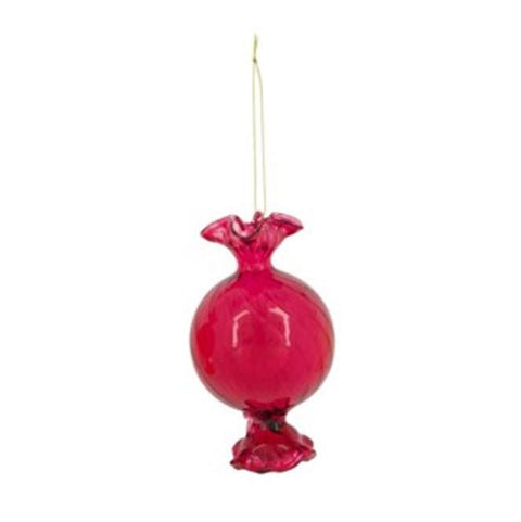 Pink Glass Candy Hanging Decoration – Festive Bauble Ornament - Sprouts of Bristol