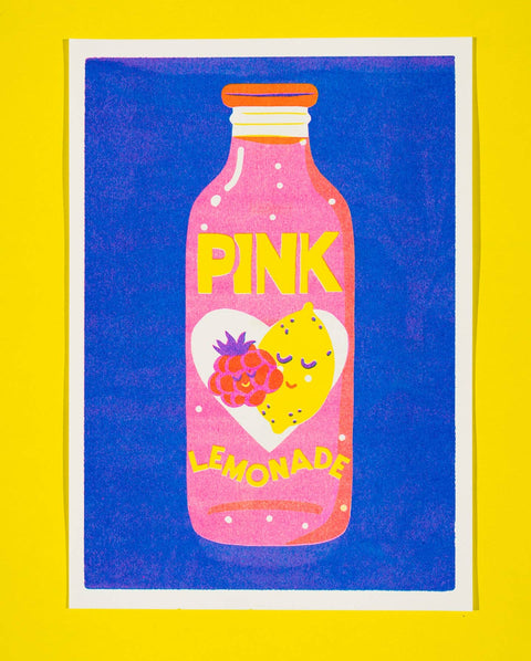 Pink Lemonade Risograph A4 Print - Sprouts of Bristol