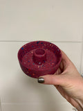 Plum Red Terrazzo Jesmonite Candle Basin Holder - Sprouts of Bristol