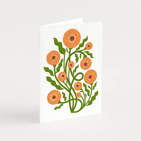 Pot Marigold Botanical Greetings Card - Sprouts of Bristol