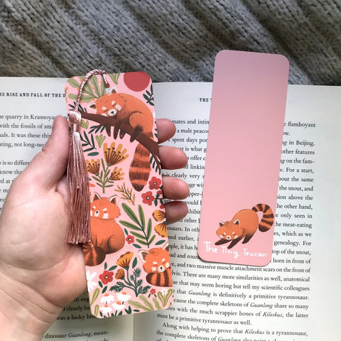 Red Pandas Pink Bookmark - Sprouts of Bristol