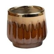 Red Reactive Drip Planter with Gold Rim - Sprouts of Bristol